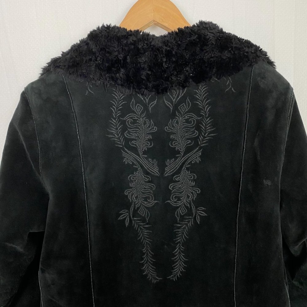 Express Black Leather Jacket Classic Style - Picture 7 of 16